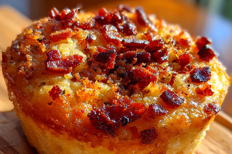 A panoramic view of Savory Maple Bacon Muffins baking in the oven, showcasing their golden tops.