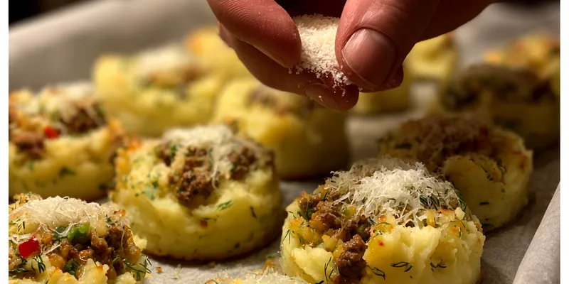 Delicious Savory Potato Meat Nests served on a plate