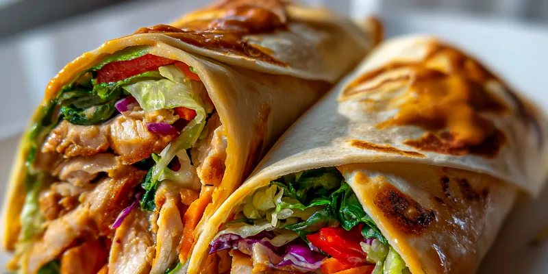 Savory Thai Chicken Wraps beautifully plated with fresh ingredients and vibrant colors.