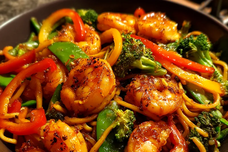 Fresh ingredients for Shrimp Veggie Stir-Fry