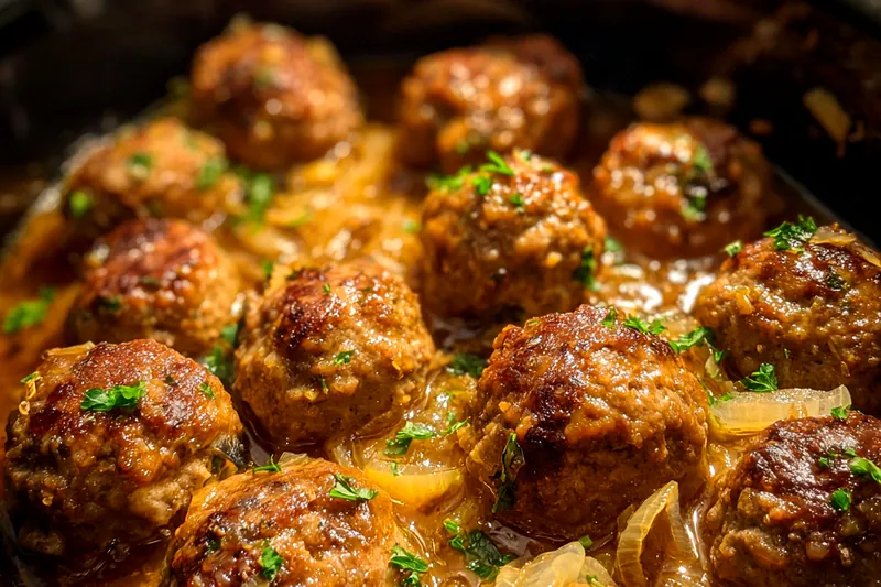 Fresh ingredients for Slow Cooker Meatballs Delight
