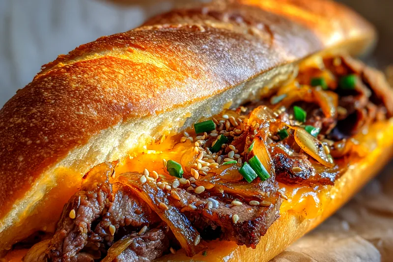 Cooking process for Spicy Bulgogi Cheesesteak