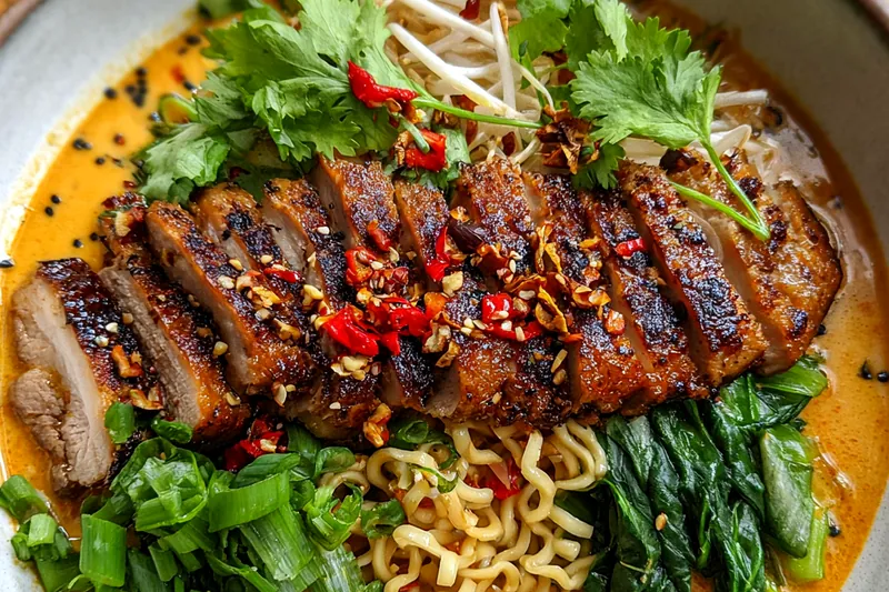 Cooking process for Spicy Chicken Noodle Bowl