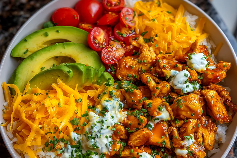 Cooking process for Spicy Chicken Rice Bowl