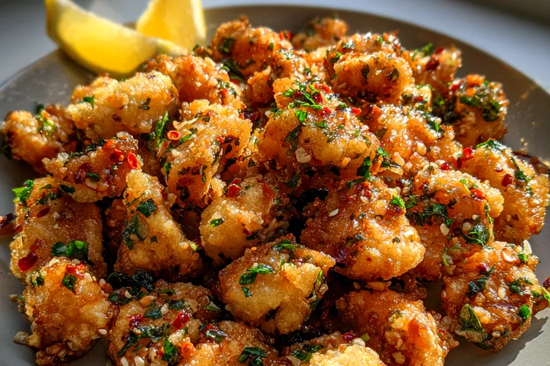 Cooking process for Spicy Garlic Chicken Bites