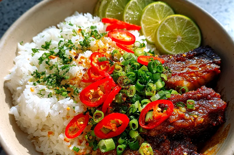 Cooking process for Spicy Glazed Chicken Bowl