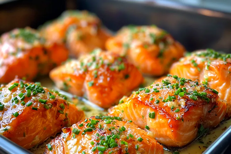 A vibrant display of fresh ingredients for Spicy Glazed Salmon Delight including salmon, spices, and garnishes.