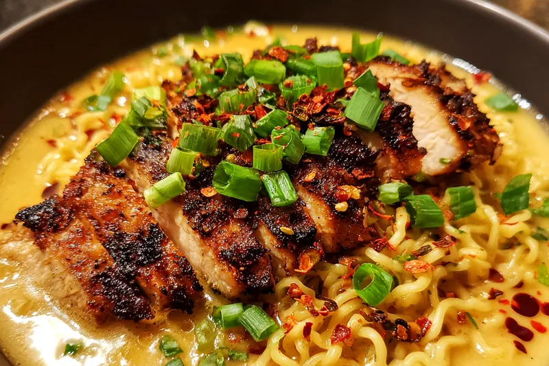 Cooking process for Spicy Grilled Chicken Ramen