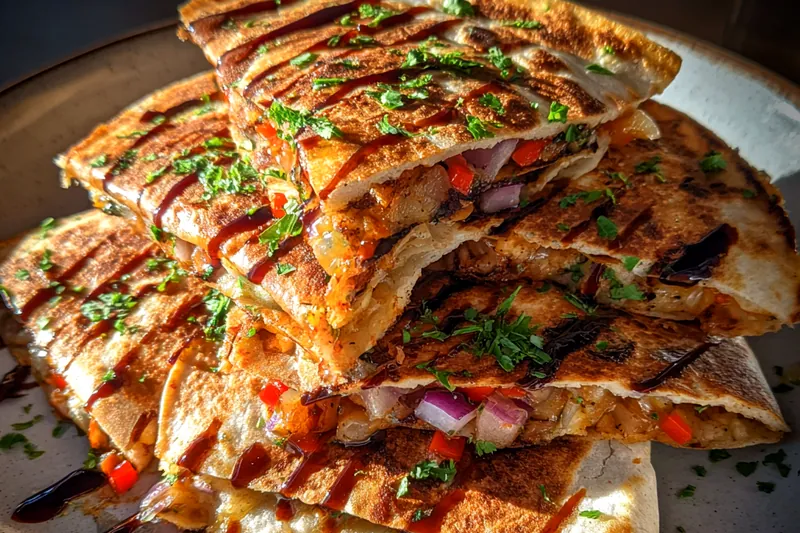 Cooking process for Spicy Honey BBQ Quesadillas