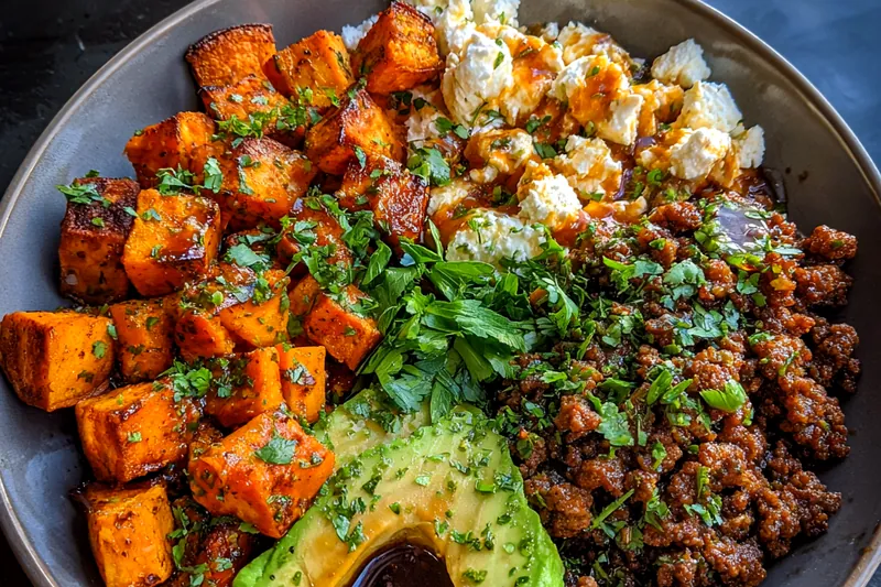 Cooking process for Spicy Honey Beef Bowl