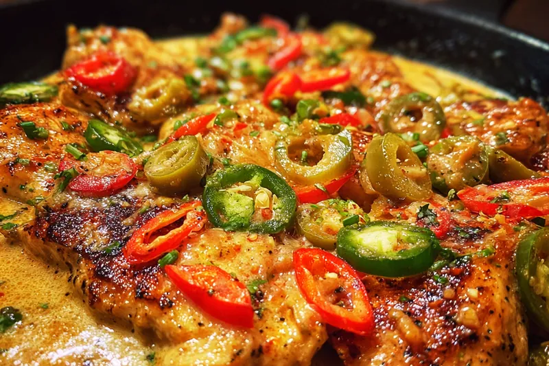 Cooking process for Spicy Pepper Chicken Skillet