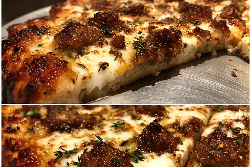 Cooking process for Spicy Sausage Cheese Pizza