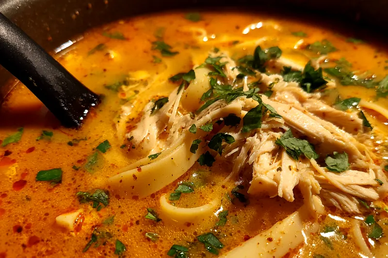 Cooking process for Spicy Thai Chicken Soup