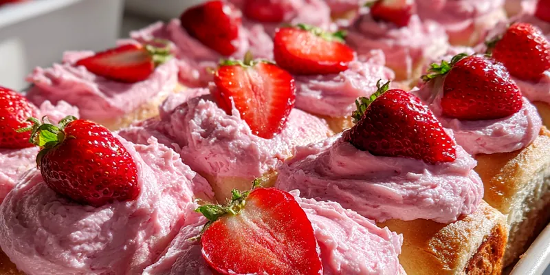 Delicious Strawberry Cinnamon Breakfast Rolls served on a plate