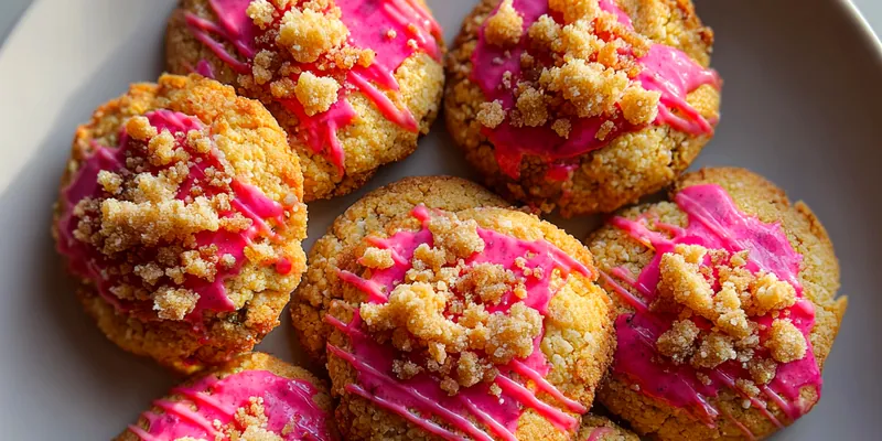 Delicious Strawberry Crunch Cookies served on a plate