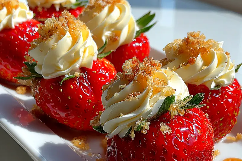 Fresh ingredients for Sweet Cream Filled Strawberries
