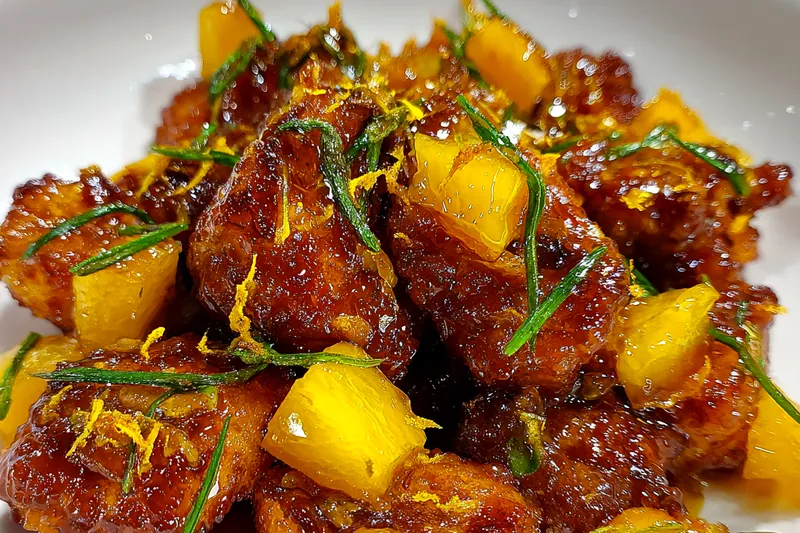 Cooking process for Sweet Pineapple Chicken Delight