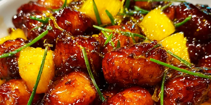 Delicious Sweet Pineapple Chicken Delight served on a plate