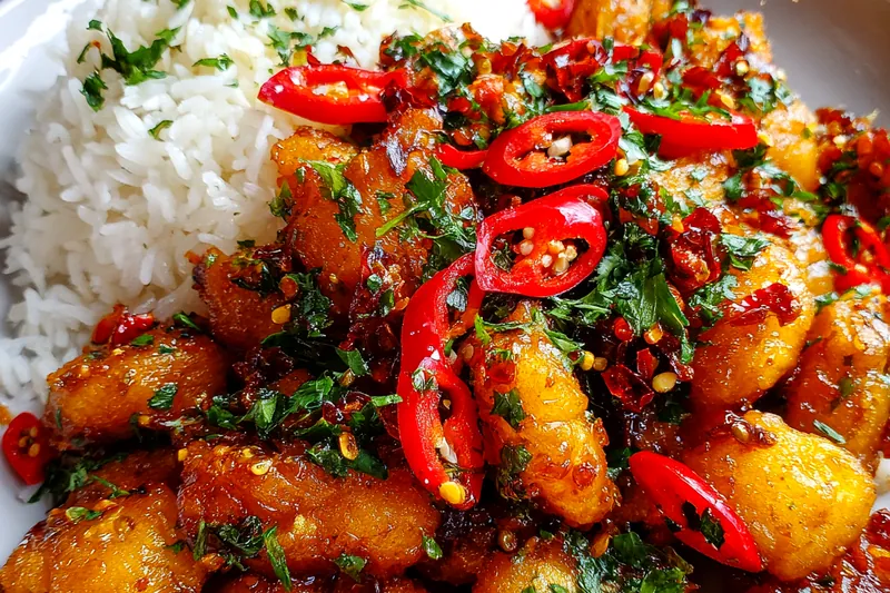 Cooking process for Sweet and Spicy Chicken Delight