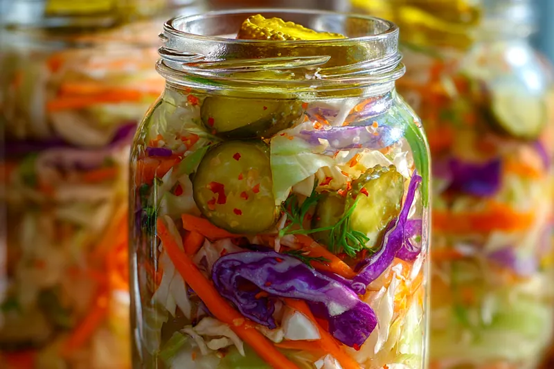 Cooking process for Sweet Spicy Pickle Slaw