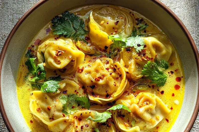 Cooking process for Thai Coconut Curry Dumplings