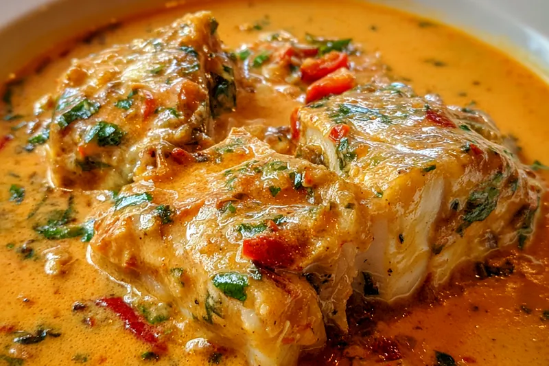 Fresh ingredients for Tilapia in Creamy Pepper Sauce