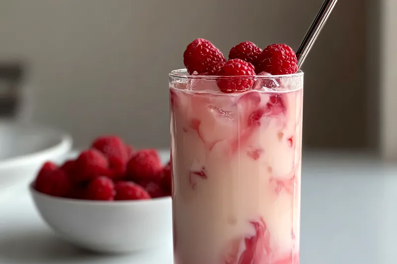 Fresh ingredients for Vanilla Raspberry Iced Drink