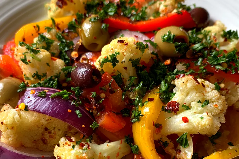 Fresh ingredients for Vibrant Cauliflower Salad