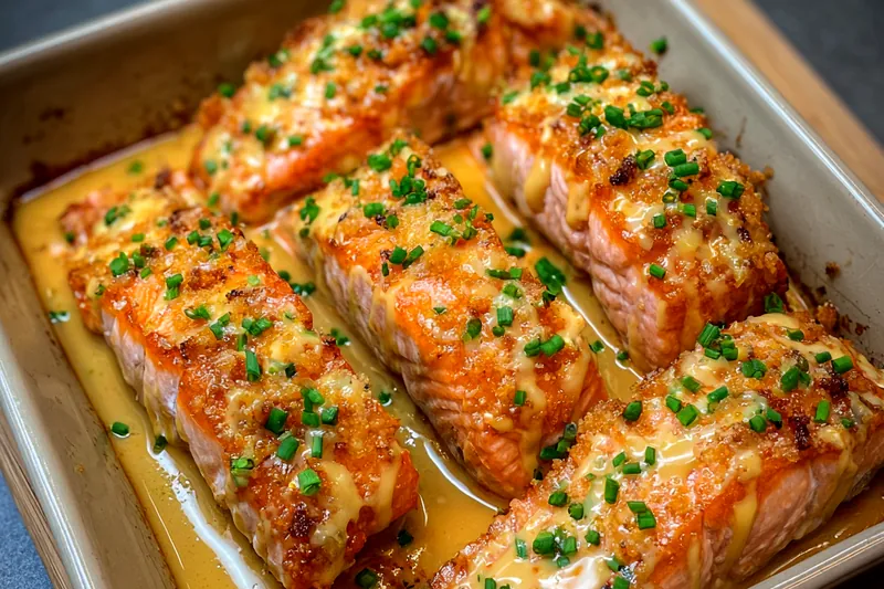 Colorful setup of fresh ingredients for Zesty Bang Bang Salmon Delight.